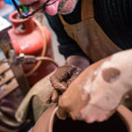 Doug Fitch and Hannah McAndrew making a jug for me